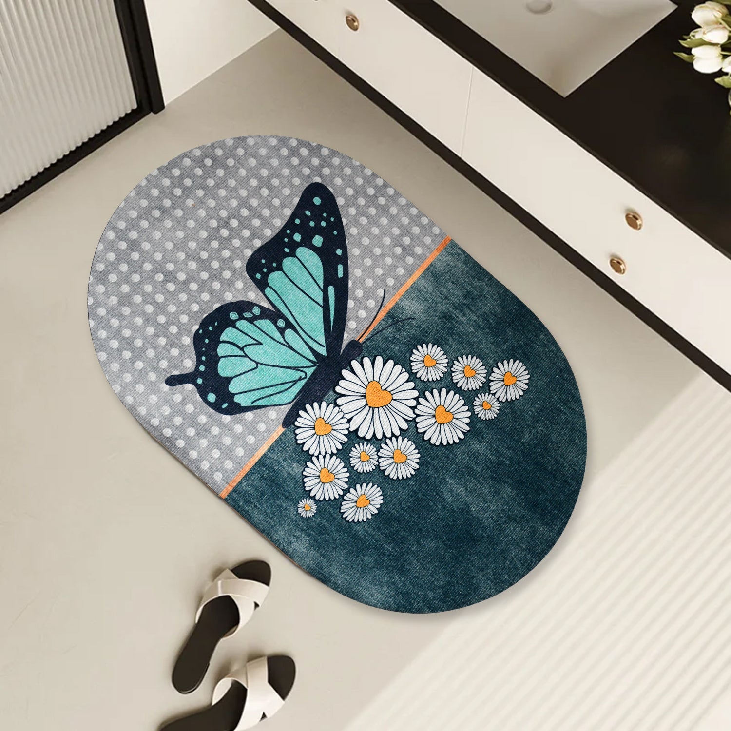 Floor Mat, Bath Mat, Door Mat Floral Pattern, Washable, Non-Slip, Stylish, Design Print Rug Mat, Stylish, Quality, Abrasion Resistant, Soundproofing, Hot Carpet, All Seasons, For Kitchen, Bedroom, Living Room (59x40 Cm) Floor Mat, Bath Mat, Door Mat Floral Pattern, Washable, Non-Slip, Stylish, Design Print Rug Mat, Stylish, Quality, Abrasion Resistant, Soundproofing, Hot Carpet, All Seasons, For Kitchen, Bedroom, Living Room (59x40 Cm)